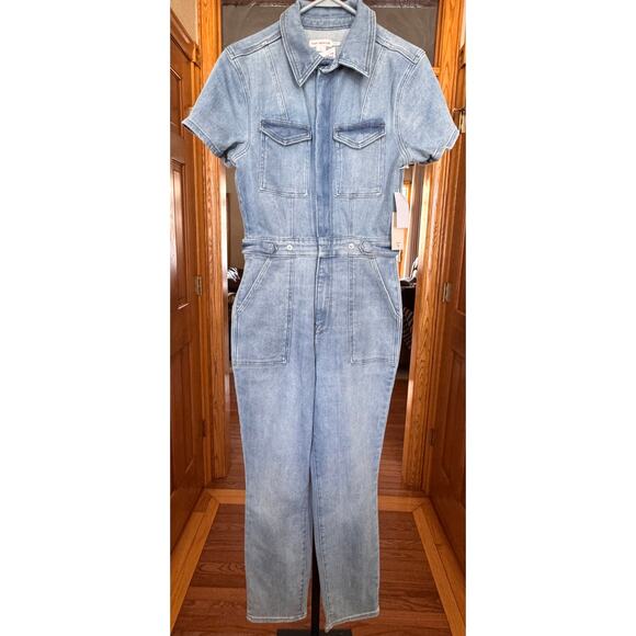 Good American Fit For Success Denim Jumpsuit Light Wash Size Large NWT - Picture 3 of 11